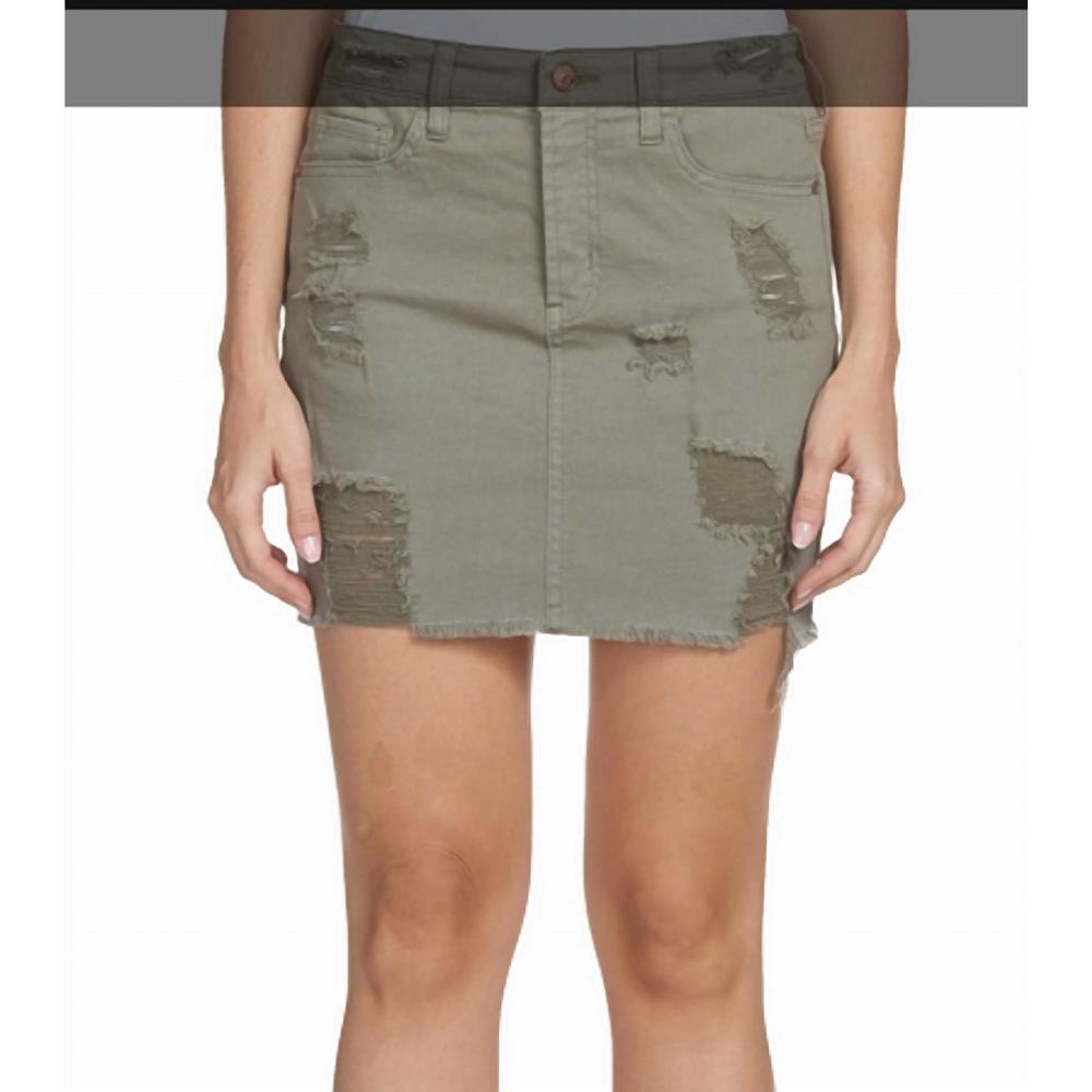 NEW ELAN jean skirt in army green